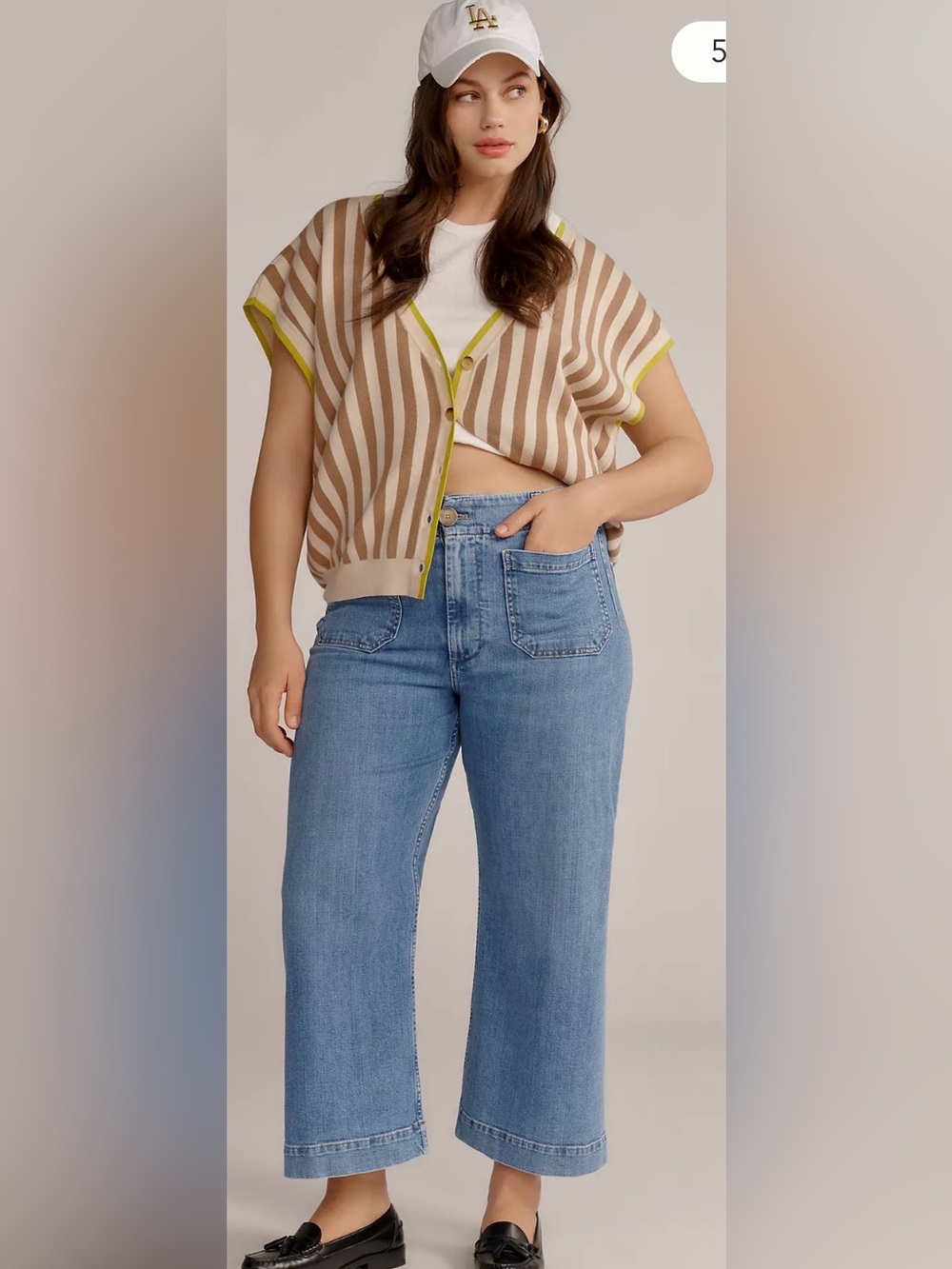 Maeve Colette High-Rise Wide-Leg Cropped Jeans